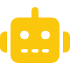 Icône de robot jaune avec une tête carrée et une antenne.