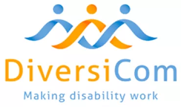 DiversiCom logo with abstract figures and tagline